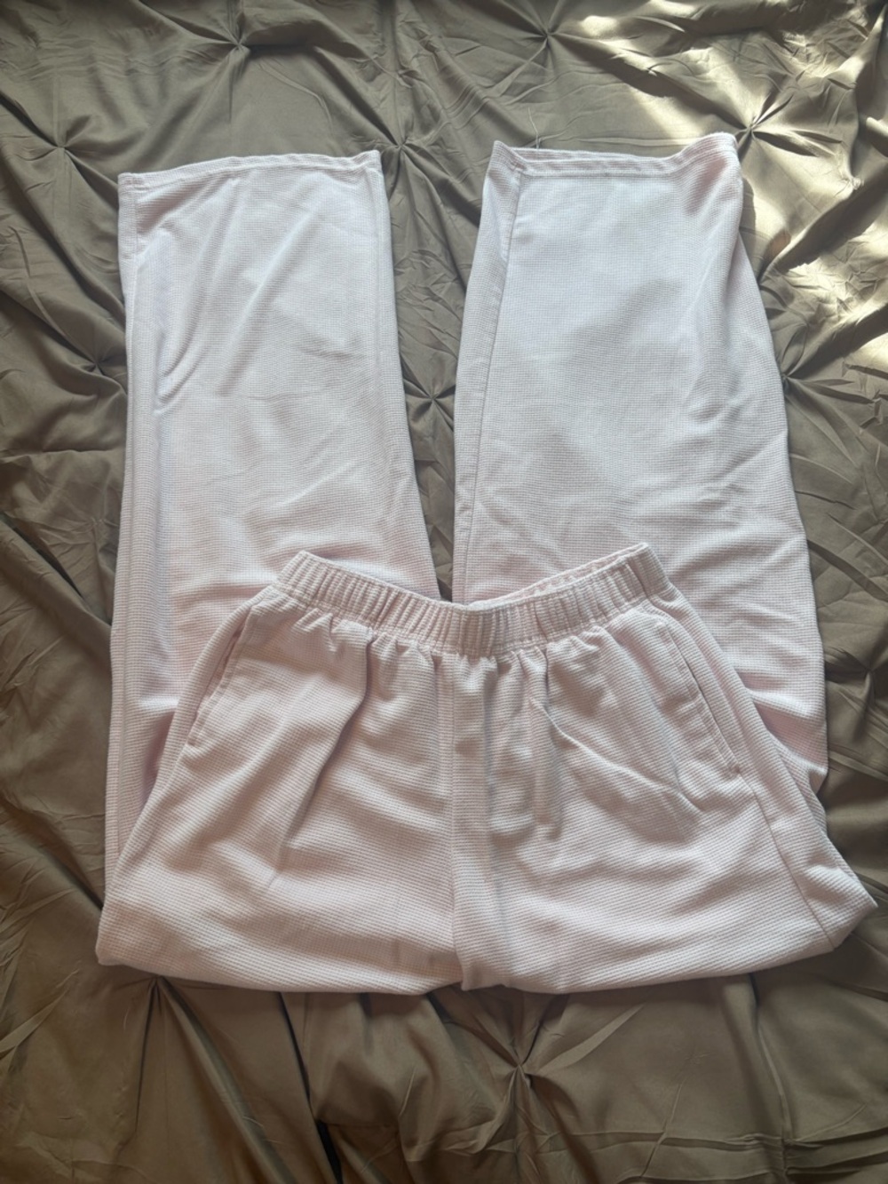 Light Pink Waffle Knit Lounge Pants